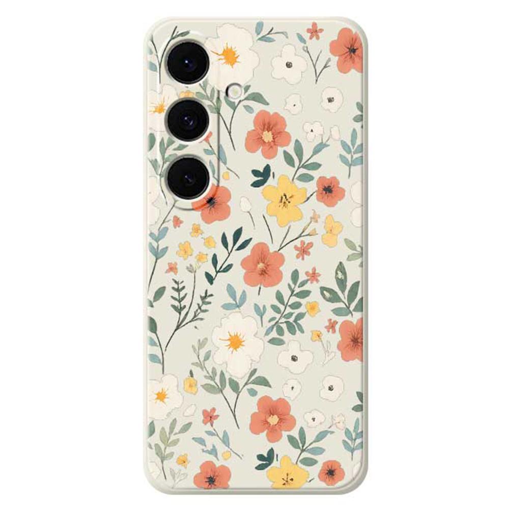 For Samsung Galaxy S25 FE Case Flower Garden Pattern Printing Straight Edge TPU Phone Back Cover
