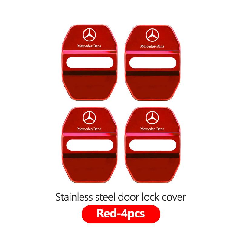 For Benz 4PCS Fashion Stainless Steel Car Covers Door Lock Protecting Cover Exclusive AMG W124 W203 W204 SPRINTER V CLASS VIANO