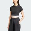 Adidas Originals Tape Waistband Tee Women Tops Black IT9771