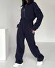 Tuta lunga alla moda da donna per primavera e autunno, stile europeo e americano, set di tute casual da donna con elastico in vita, semi-aperta