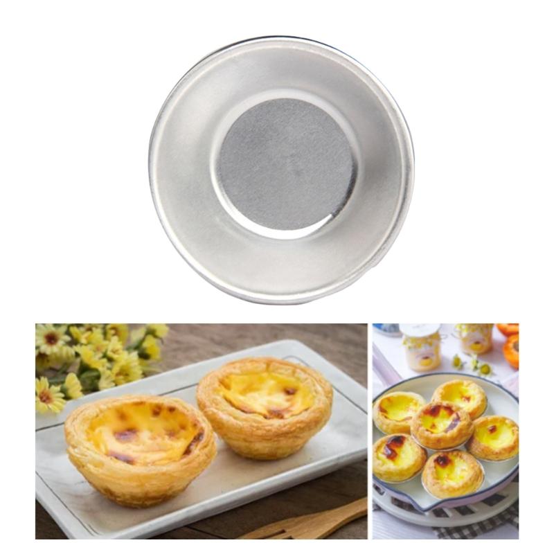 50pcs Practical Aluminum Tartlet Molds Aluminum Eggs Tart Molds Round Nonstick Bakewared For Pie And Dessert