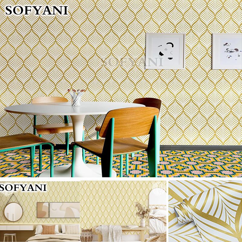 Self adhesive vinyl wallpaper thickened modern bedroom livingroom background wall old furniture wardrobe dormitory table sticker