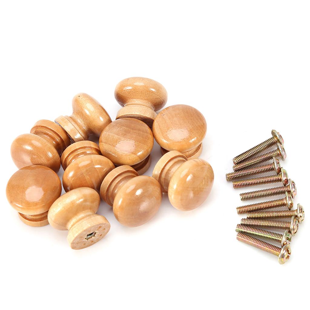 10Pcs S M L Natural Wooden Furniture Pull Handle Kitchen Cabinet Drawer Cupboard Door Knob