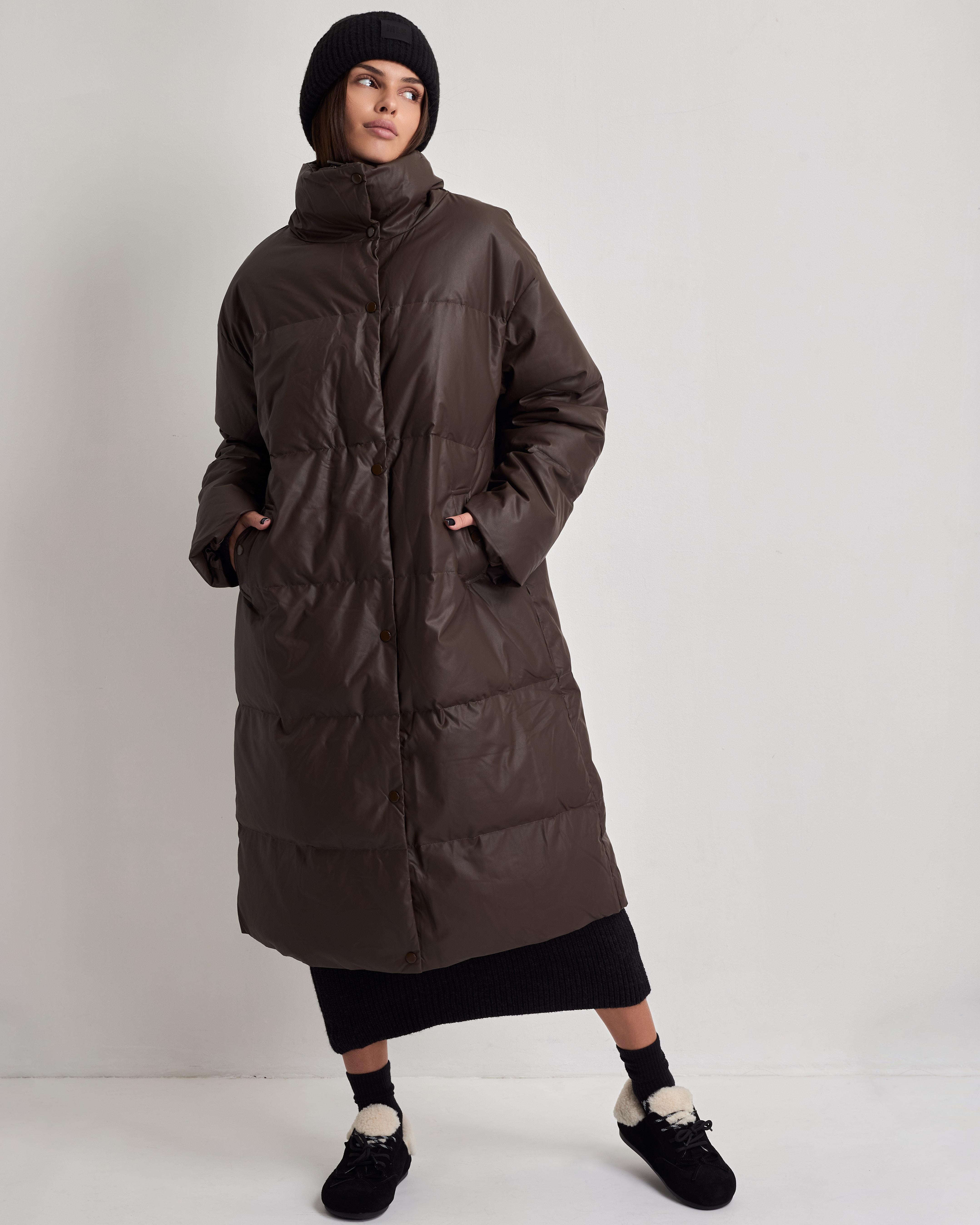 

Пальто зимове довге TWЗ 2998 S кава L кавовий