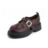Grape mother winter new thick-soled small leather shoes women's British style thick-soled heightening uniform loafers women's retro shoes