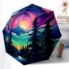 1pc Aurora Forest Automatic Folding Umbrella, Sturdy And Durable Automatic Folding Umbrella with 8 Ribs, Convenient for Outdoor Use060