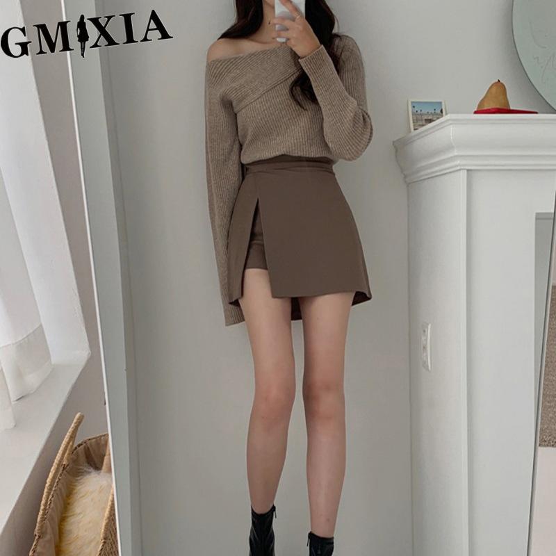 GMXIA Damenmode Lässig Einfarbig Druck Sommer Frühlingsrock