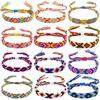 Woven Friendship Bracelets for Kids Girls Wowen, 12 Pack Handmade Adjustable Friendship Bracelet with Knot, Multicolor Braided Bracelets for End of