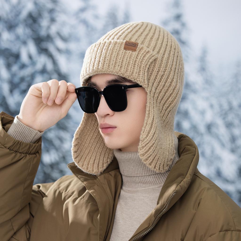 Autumn and winter hat men's outdoor cycling ear protection warm knitted hat wool Lei Feng hat Korean windproof bag head cold hat