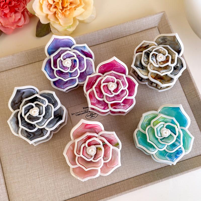 Flower Hair Clip French Style Elegant Women Flower Hair Claw Clip Hairpin Grab Clip Barrettes Headwear Hairgrip Hair Accessories