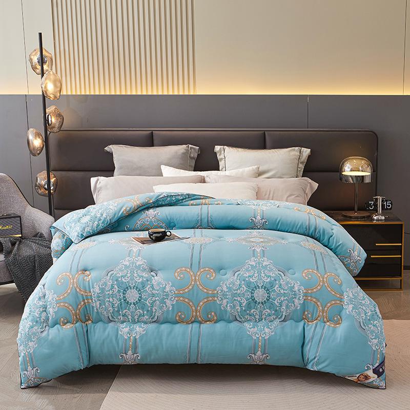 New Cotton Silk Summer & Winter Quilt: Double-Sided, Thick & Warm Quilt with Printed Design - Ideal Gift