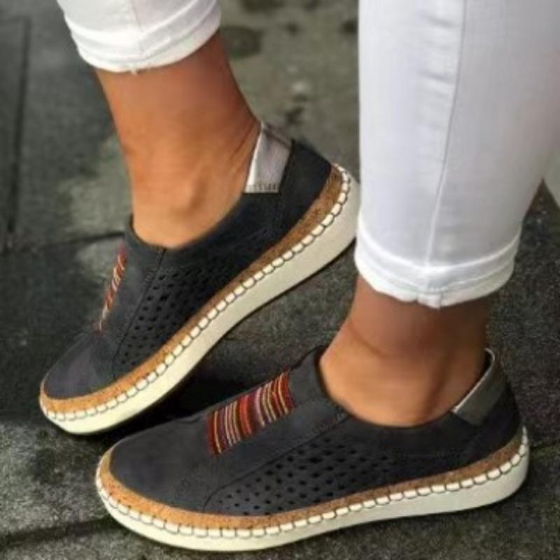 Spring and Autumn new flat-bottomed large-size thick-soled color matching sports women's shoes