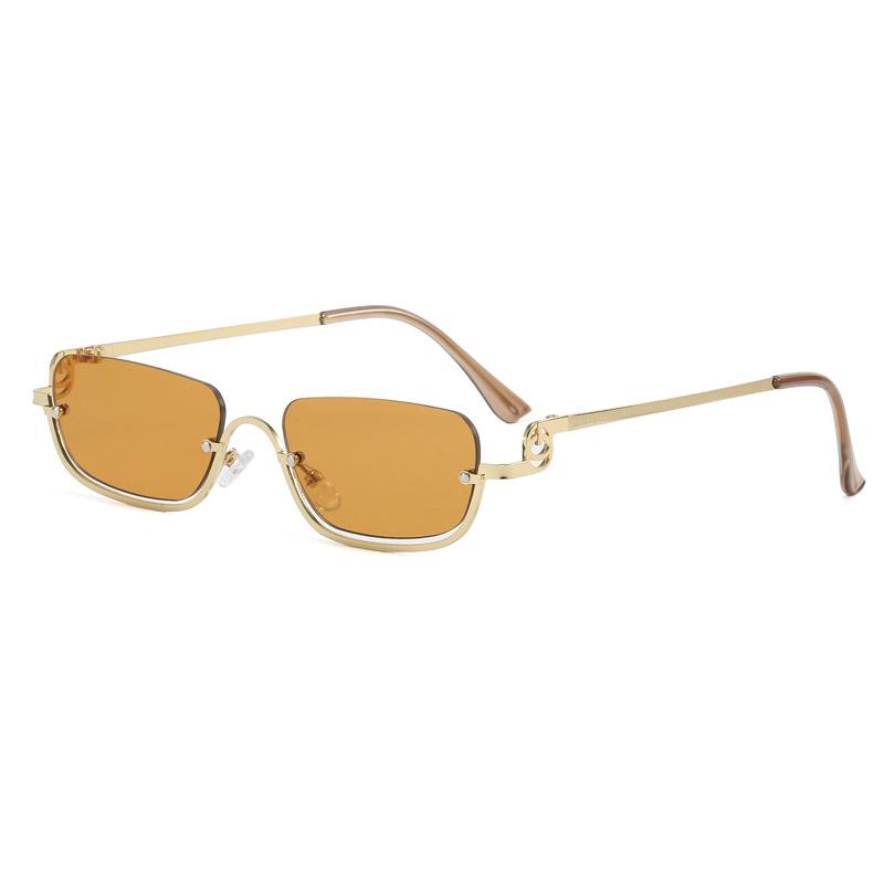 New European and American style small square half-frame fashion sunglasses for women Stylish sunglasses for women for taking photos
