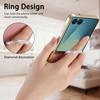 Cute Cat Paw Embossed Ring Holder Leather Phone Case for Samsung Galaxy Z Flip 8 7 FE 6 5 4 Shockproof Comfortable Grip Cover