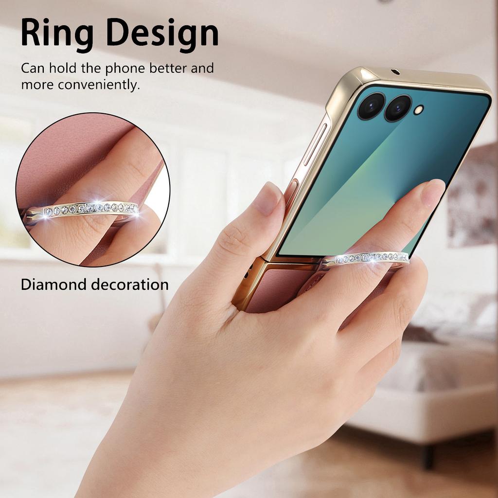 Cute Cat Paw Embossed Ring Holder Leather Phone Case for Samsung Galaxy Z Flip 8 7 FE 6 5 4 Shockproof Comfortable Grip Cover
