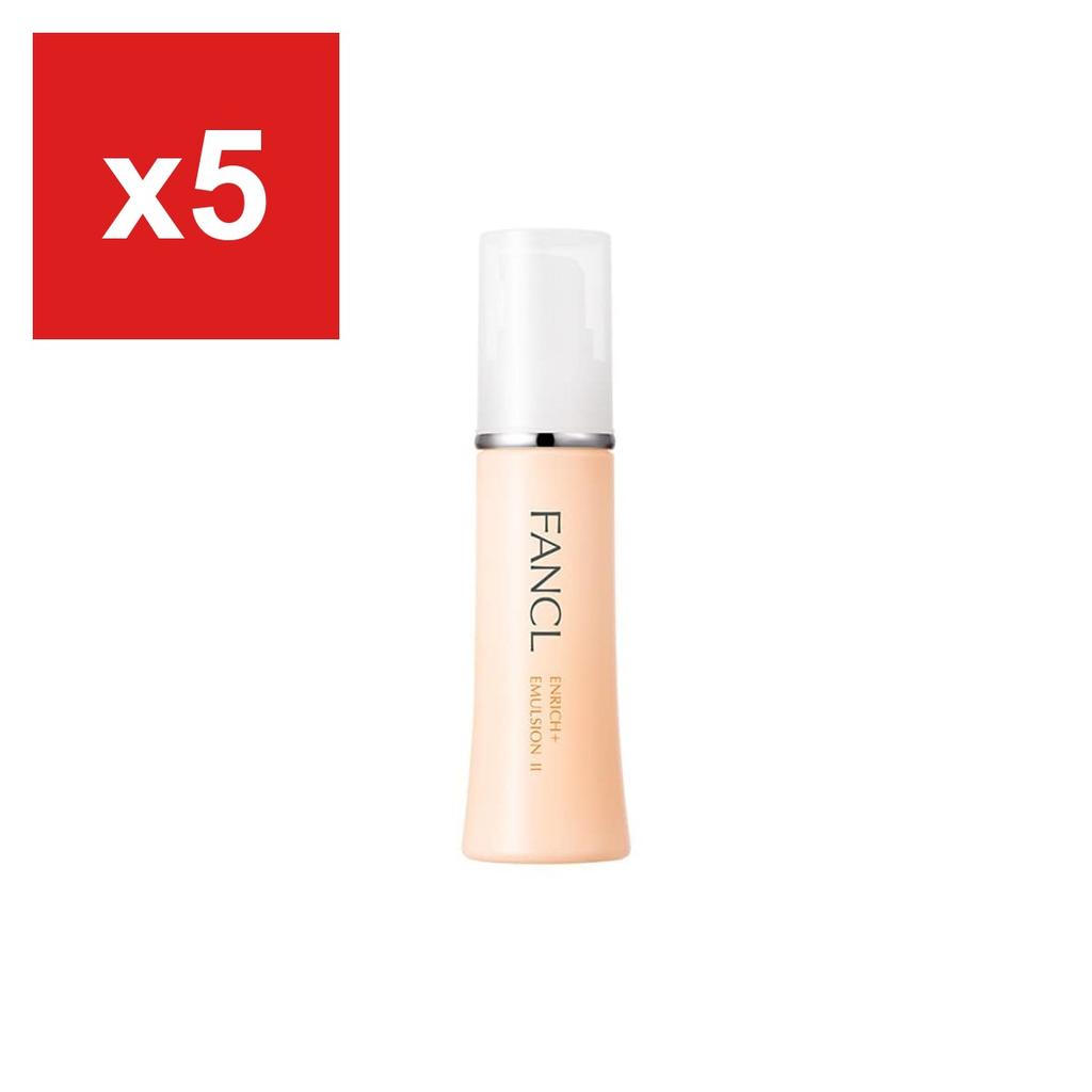 FANCL (New) Enrich Plus Emulsion II Moist 1 Bottle (About 60 Uses) (Quasi-Drug) - Additive-Free Emulsion for Anti-Aging Care & Niacinamide, Dry Skin