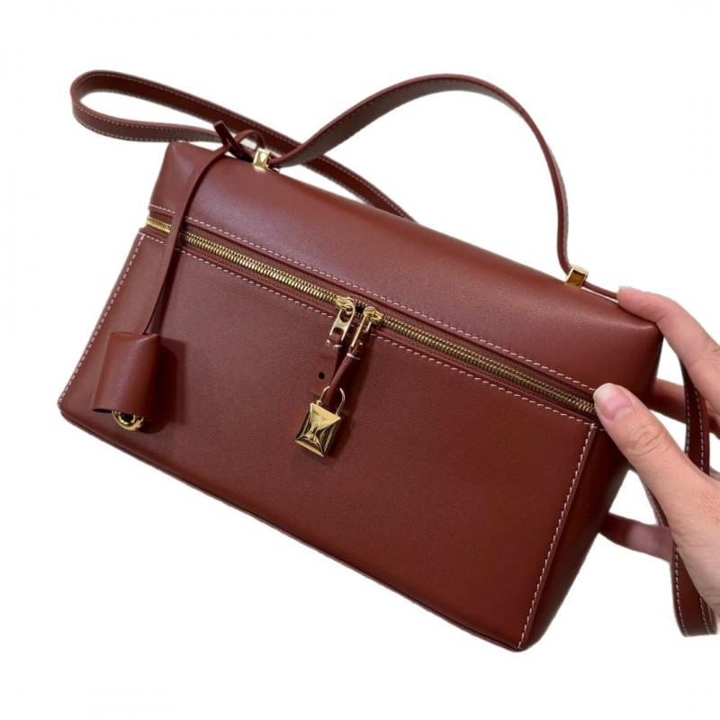 Genuine Leather Lunch Tote Bag Retro Vintage Handbag Daily Shoulder Women