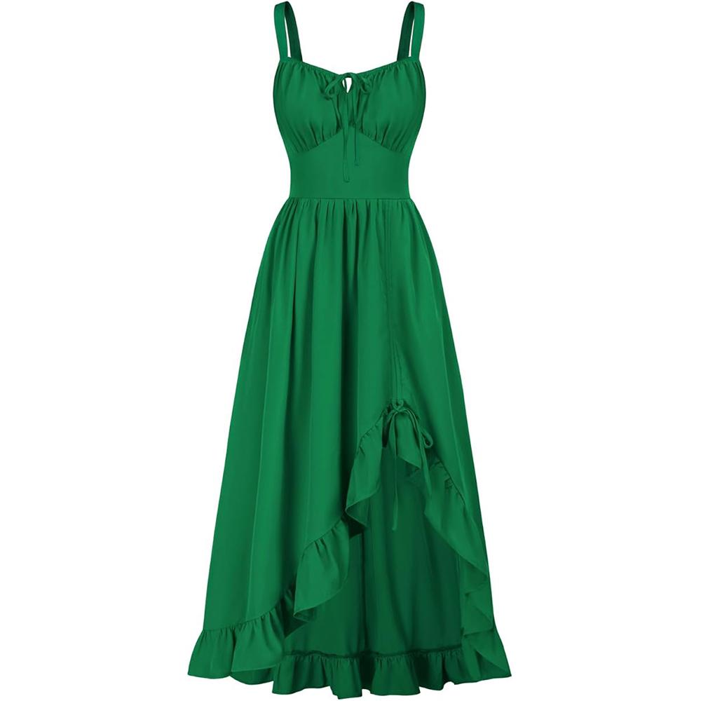 Renaissance Dress Women Summer Sleeveless Corset Sundress with Pockets