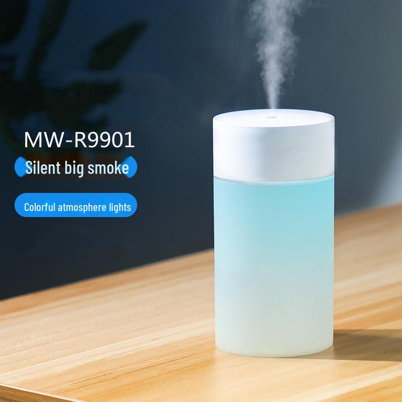 Umidificator USB cu Lumină de Noapte Colorată și Mini Purificator de Aer - Silențios, Compact pentru Utilizare în Dormitor