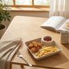 Creative PP Plastic Dumpling Plate With Dipping Dish, Dish Integrated Chicken And French Fries Fast Food Compartment Plate