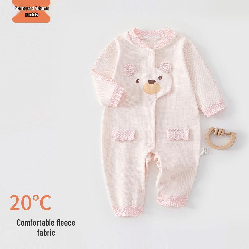 Adorable Bear Baby Long-Sleeve Bodysuit - All-Season Tagless Newborn Romper Jumpsuit
