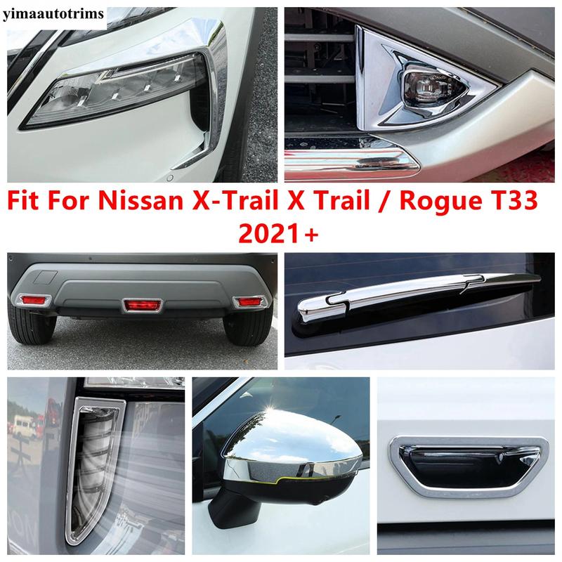 ABS Chrome Accessories For Nissan X-Trail X Trail / Rogue T33 - 2025 Car Handle Bowl Wiper Mirror Fog Light Lamp Cover Trim
