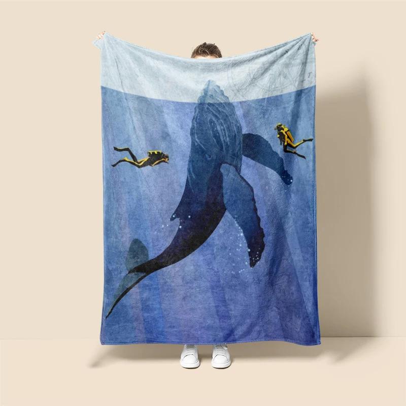 Ocean Whales Home Decoration Plush Throw Sofa Blanket Anime Animals Bedspread Bed Fluffy Soft Blankets Decor Plaid Modern