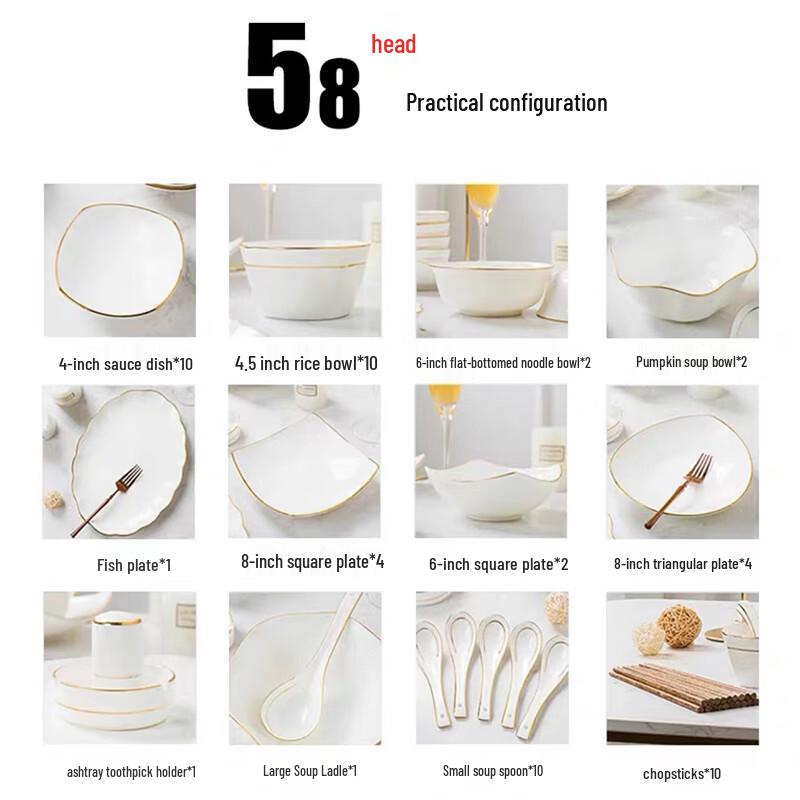 Jingdezhen Nordic Bone China Dinnerware Set