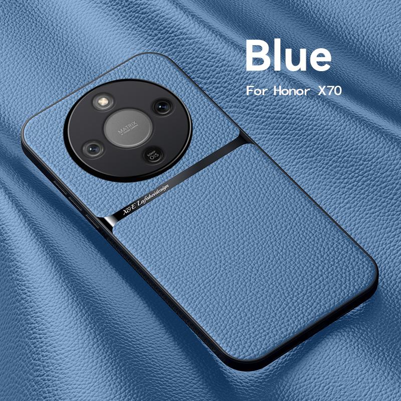 

For Honor X70 leather texture, built-in magnetic TPU soft anti-drop anti-fingerprint phone case For Honor X70