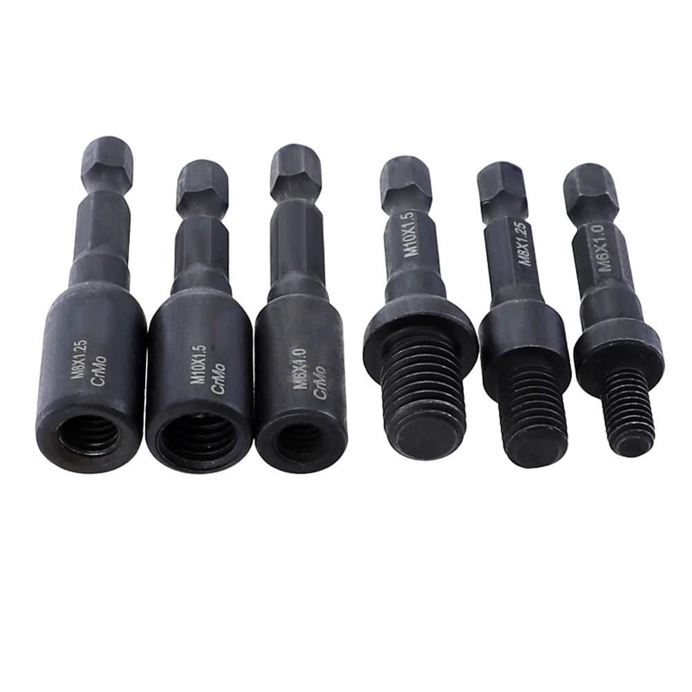 M6 M8 M10 Cr-Mo Self-Tapping Socket Adapter Set For Insert Nuts Or Hanger Bolt Power Drill Tool Socket Lock Screw Thread Sockets