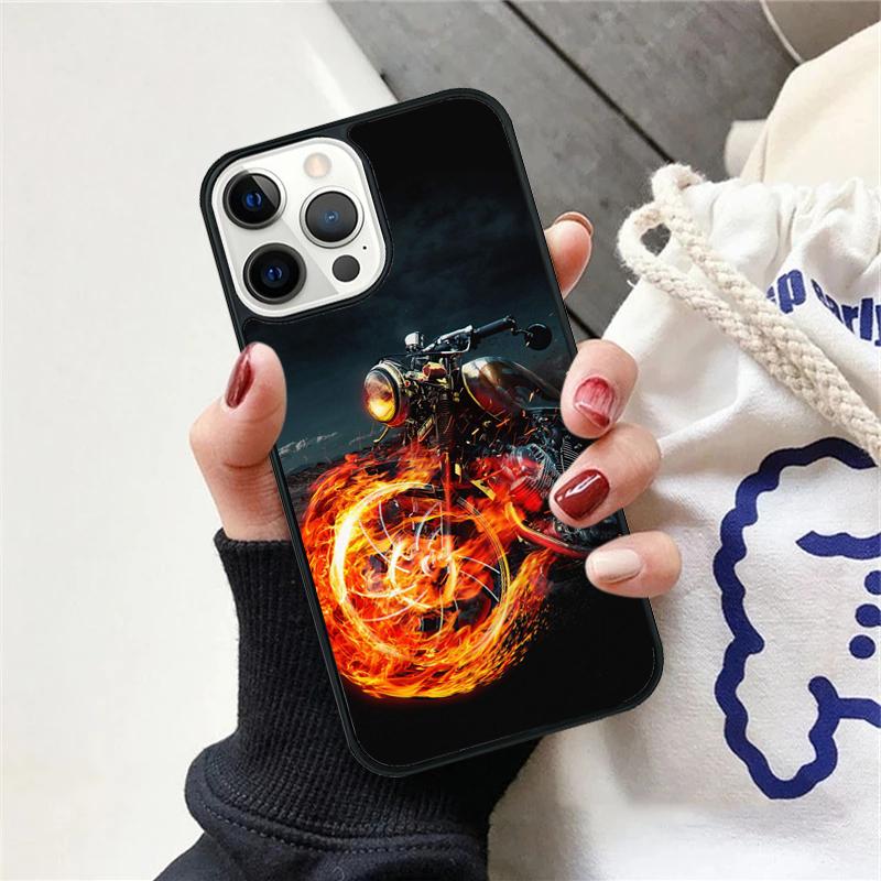 Motorcycle Heartbeat Phone Case For iPhone 17 Air 15 16 Cover  11 13 14 Pro Max 12 Plus Max Fundas