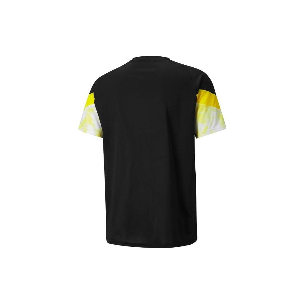 Puma Pánské tričko s krátkým rukávem a logem v colorblockovém provedení, s kulatým výstřihem, černé 765038-02