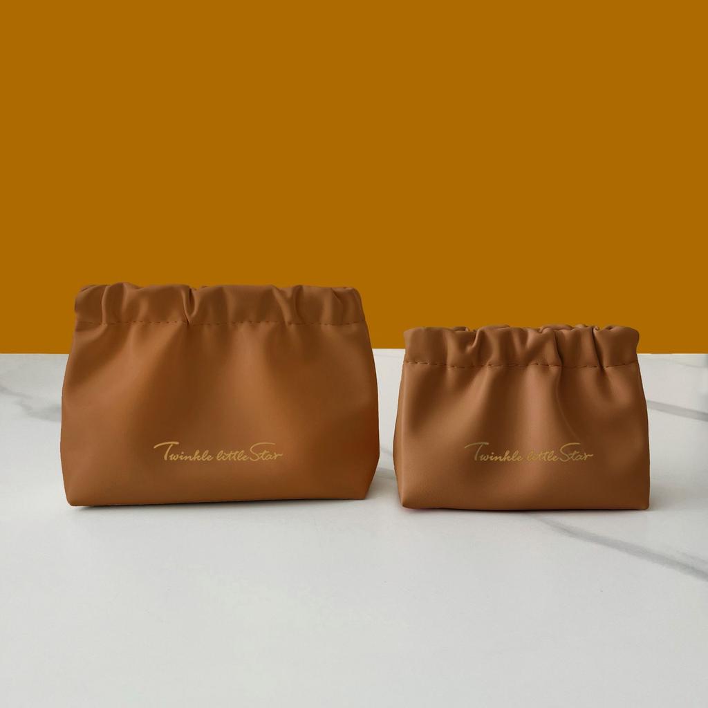 Automatic Closing Mini Storage Bag Travel Portable PU Leather Lipstick Makeup Cable Coins Keys Jewelry Earphone Storage Organizer