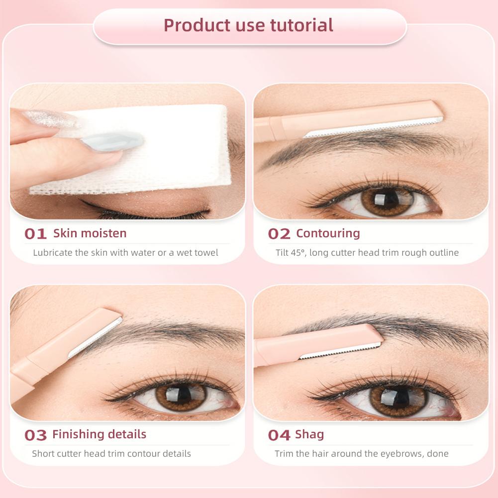 Oboustranný zastřihovač obočí Makro čepelový zastřihovač obočí proti poškrábání Bezpečný omyvatelný nástroj na líčení břitvou na obočí