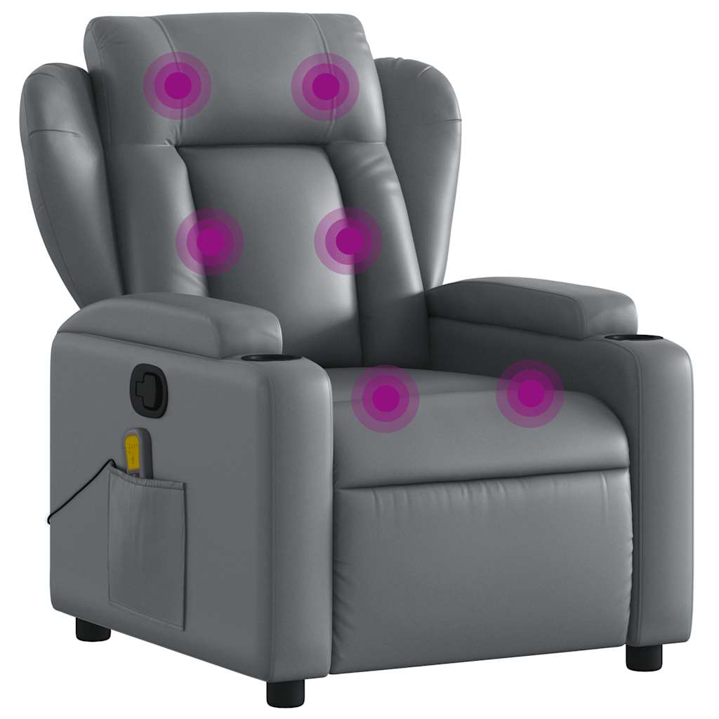 Massage Chair Relaxation Chair Grey Artificial Leather