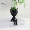 Office Desk Planter 3D Printed Sitting Human Figure Succulents Planter, 2-in-1 Desktop Pot & Decor Ornament, Matte Finish Flowerpot One-Piece