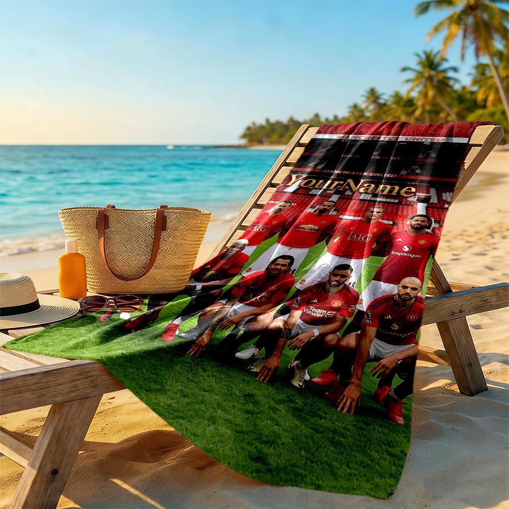 Manchester Customized Name Beach Towel Quick-Dry Soft Microfiber