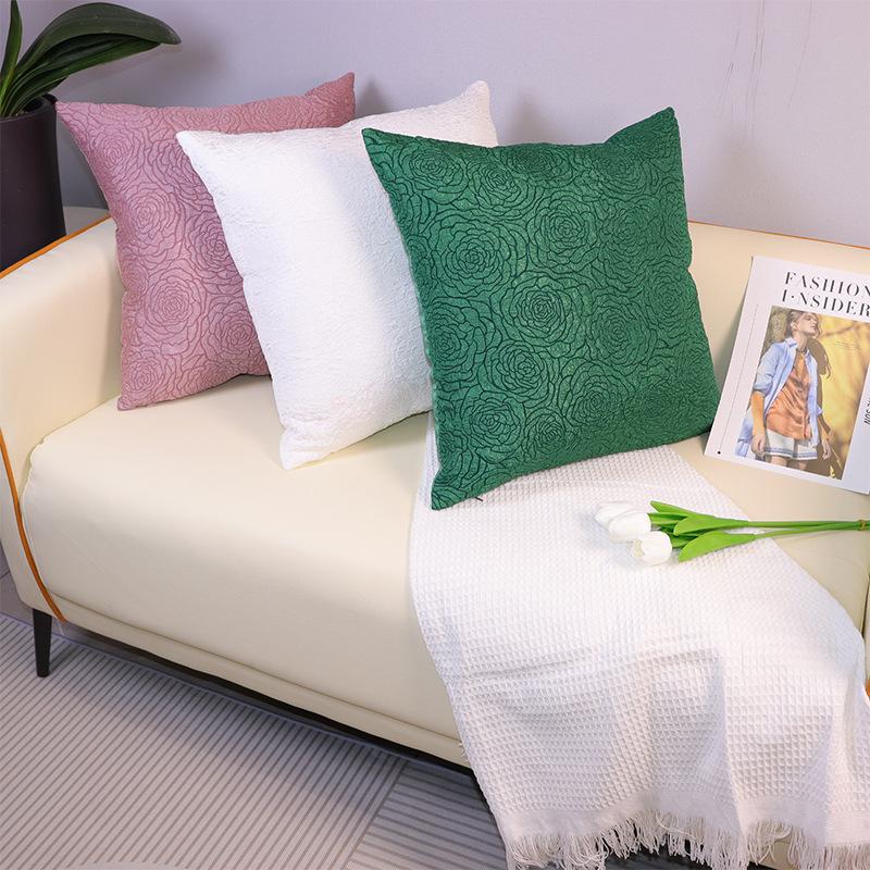 Plně polyesterový odsazený povlak na polštář s růžemi Pohovka Lehký luxusní Moderní bederní opěrka Polštář Vzorový dům Ubytování v soukromí Měkká dekorace Polštář