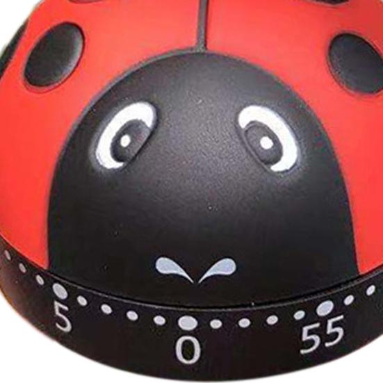 Ladybug Mechanical Timer 360 Degree Rotating Kitchen Countdown Clock Productivity Timer Cute Desk Decor for Cooking Studying