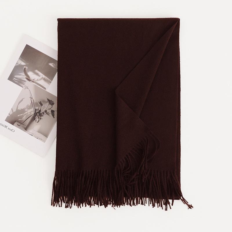 Cashmere Feel Solid Color Women's Imitation Cashmere Scarf 1116 Winter Atmosphere Korean Versatile Medium and Long Shawl Scarf