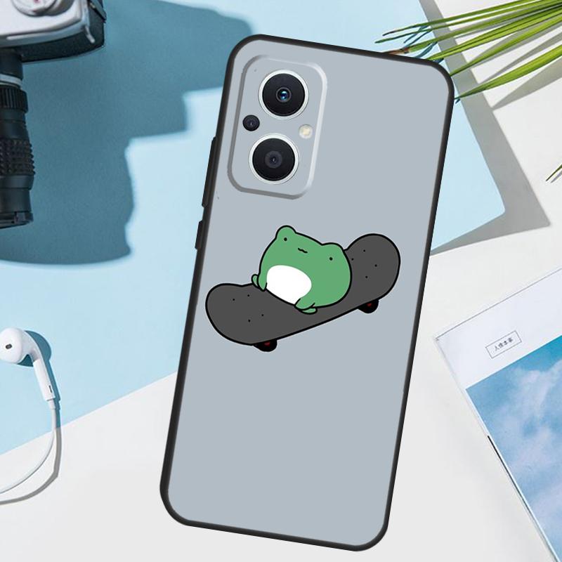 Frog Skateboard Cute Kawaii Cover For OPPO Reno 12 F 13F 14F 11F 10 11 13 14 Pro 7 8 Lite OPPO Find X9 X5 X6 X8 Pro Case