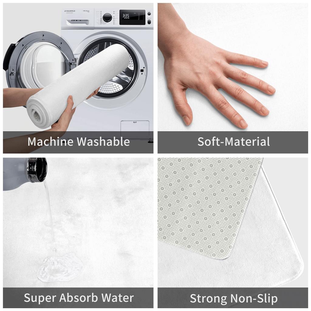 1 piece modern floral pattern non-slip floor mat for laundry room, bathroom, living room, bedroom, kitchen, porch, balcony