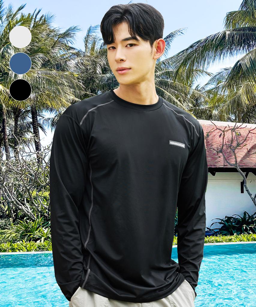 Helingbon Men'S Cool Mesh Loose Fit Long Sleeve Rash Guard (4 Colors) / Rg347M