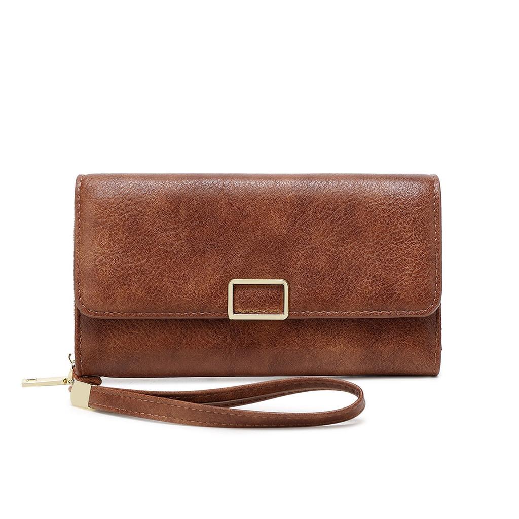 Nowy Portfel Damski Wielofunkcyjny Przenośny Długi Portfel Retro Duża Pojemność Kopertówka