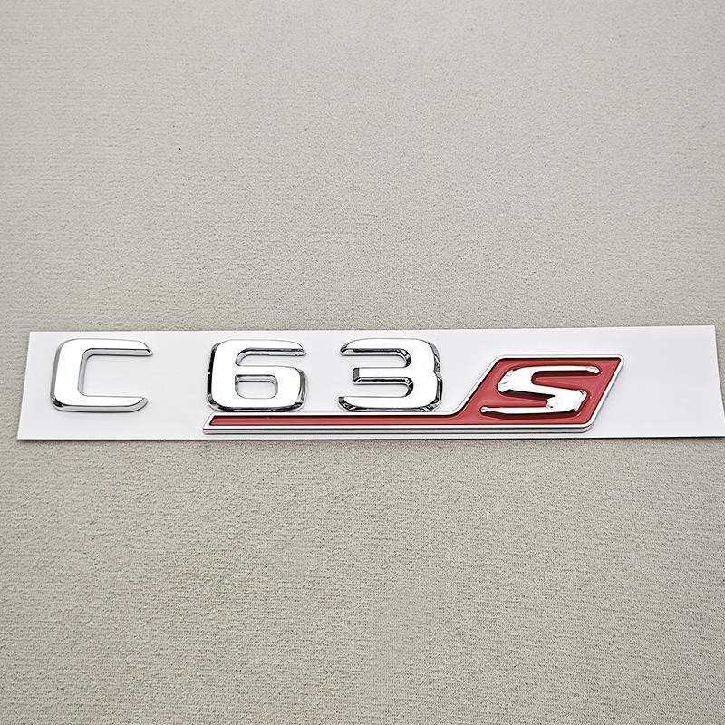 New 3D ABS Car Styling Logo C63S Badge Sticker Rear Trunk Emblem Decals For Mercedes Benz AMG C63S Auto Tail Accessories