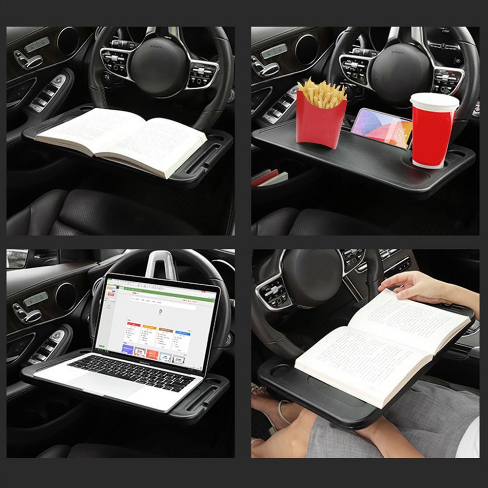 Adjustable Car Steering Wheel Table Board Laptop Computer Desk Mount Stand Eating Drinking Tray Holder For Auto Travel Driver