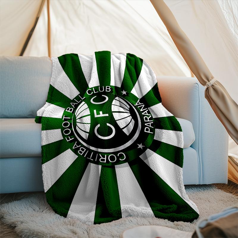 1PC Coritiba Foot Ball Club Printed Soft Flannel Blanket Throw for Adult Bedroom Living Room Sofa Camping Travel Fan gifts Christmas Gifts