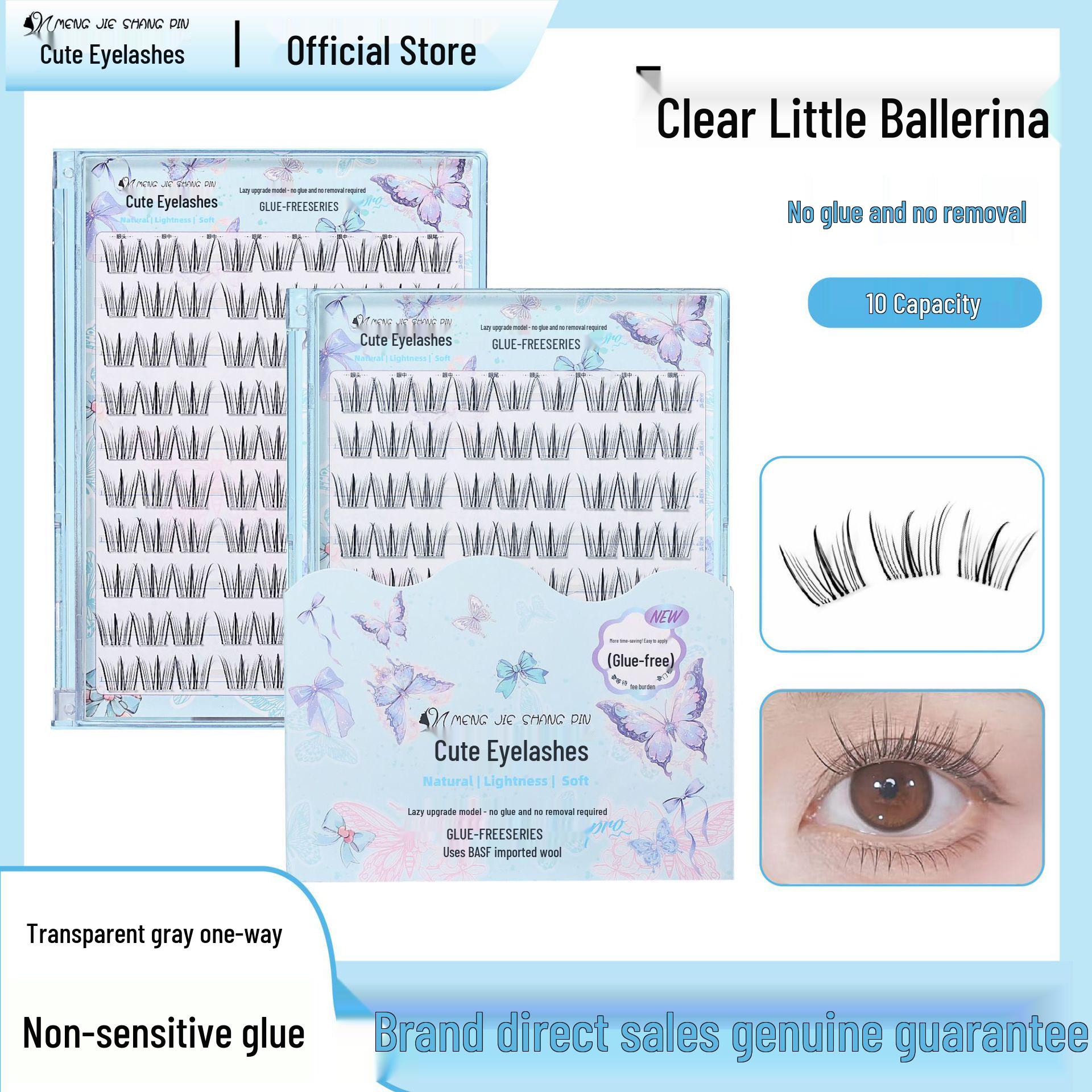 

10 Rows Glue-Free Self-Adhesive Ballet False Eyelashes Clusters