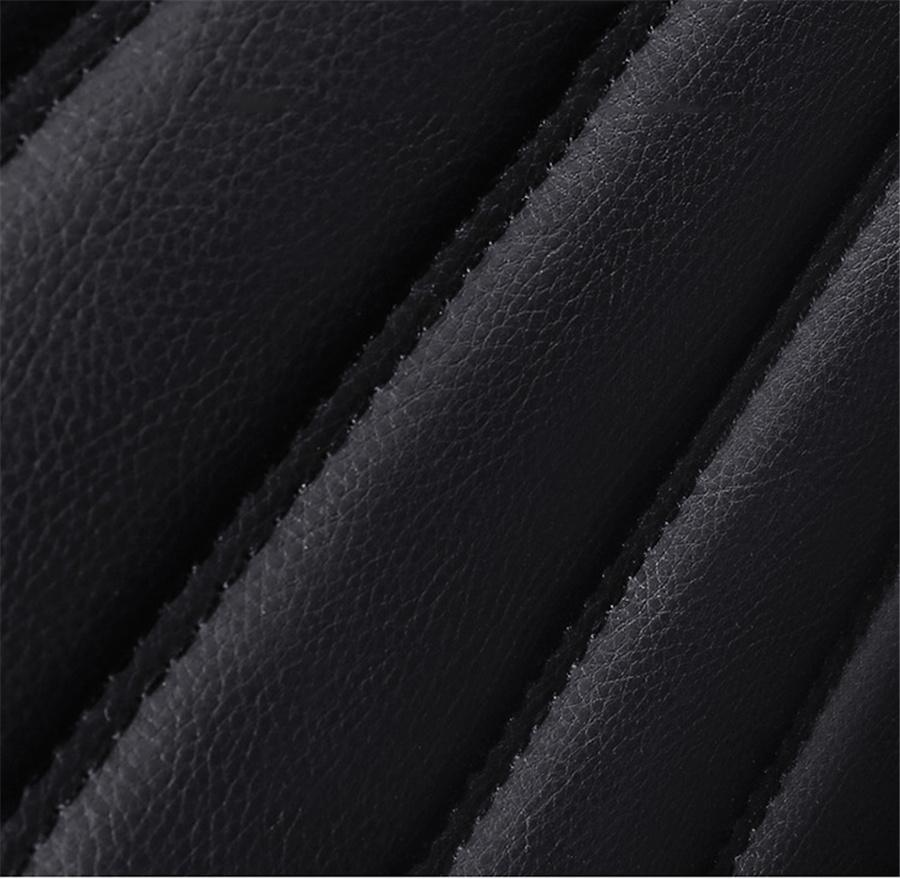 Fundas de Asiento Universales para Coche de 5 Plazas Deluxe Cuero Resistente al Desgaste Cojín Funda Completa Negra Almohada Lumbar+reposacabezas