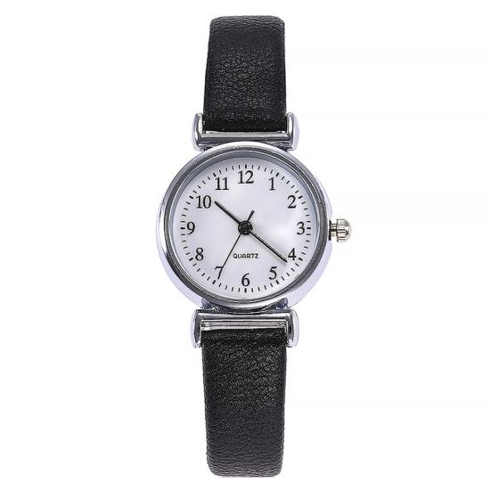 Simple Women Small Round Dial Arabic Numbers Analog Quartz Wrist Watch Gift